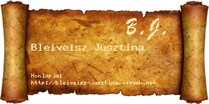Bleiveisz Jusztina névjegykártya